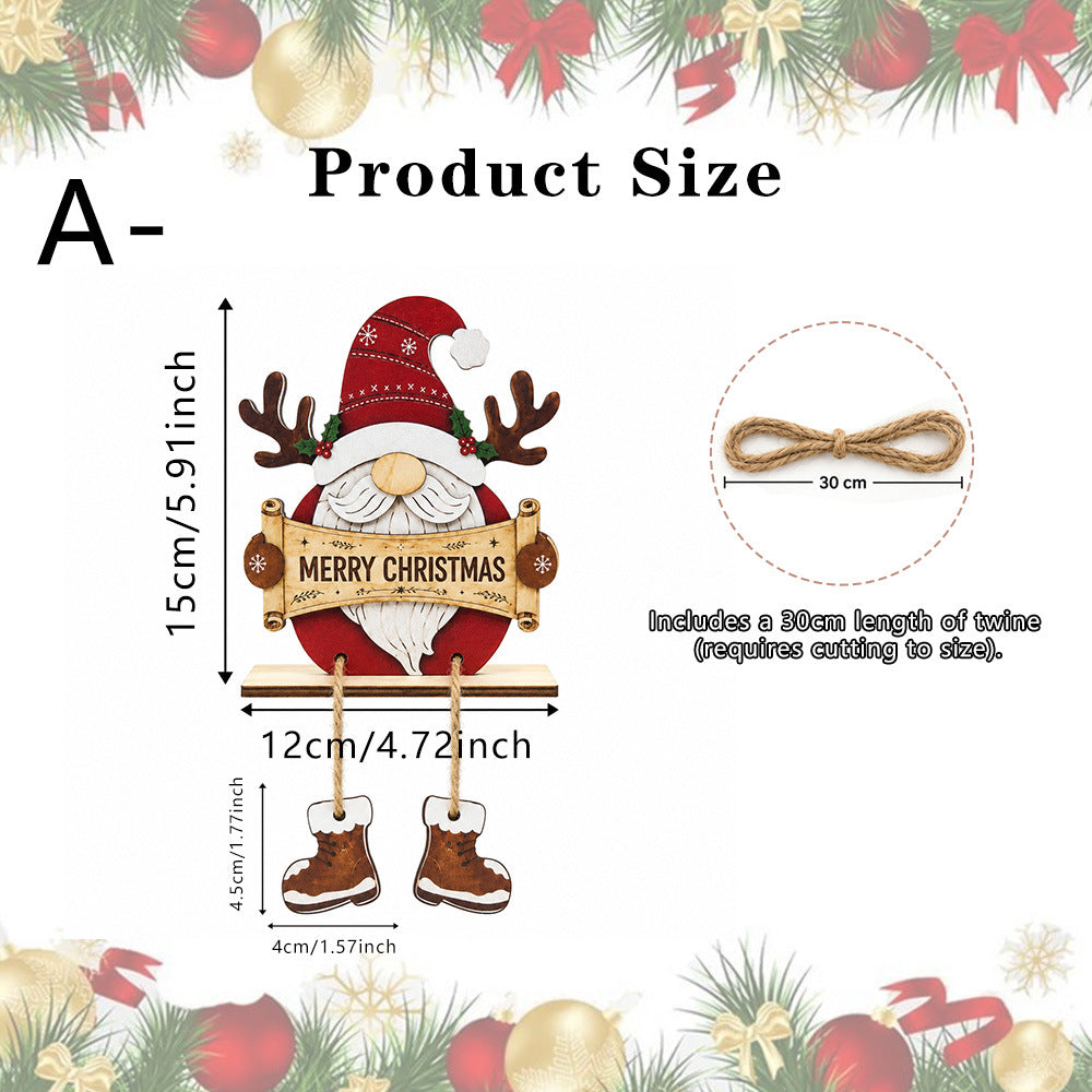 Christmas Gnome Wooden Tabletop Decor With Boots