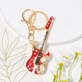 Rhinestone Guitar Keychain Metal Bag Charm Gift