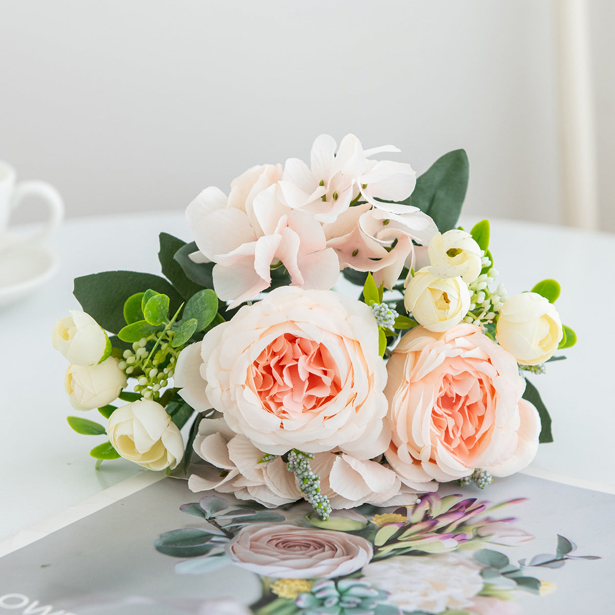 Valentine’s Day Peony Hydrangea Artificial Bouquet Decor