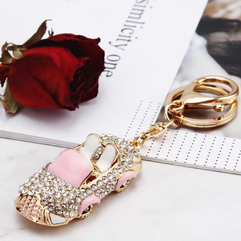 Rhinestone Sports Car Keychain Luxury Metal Bag Charm