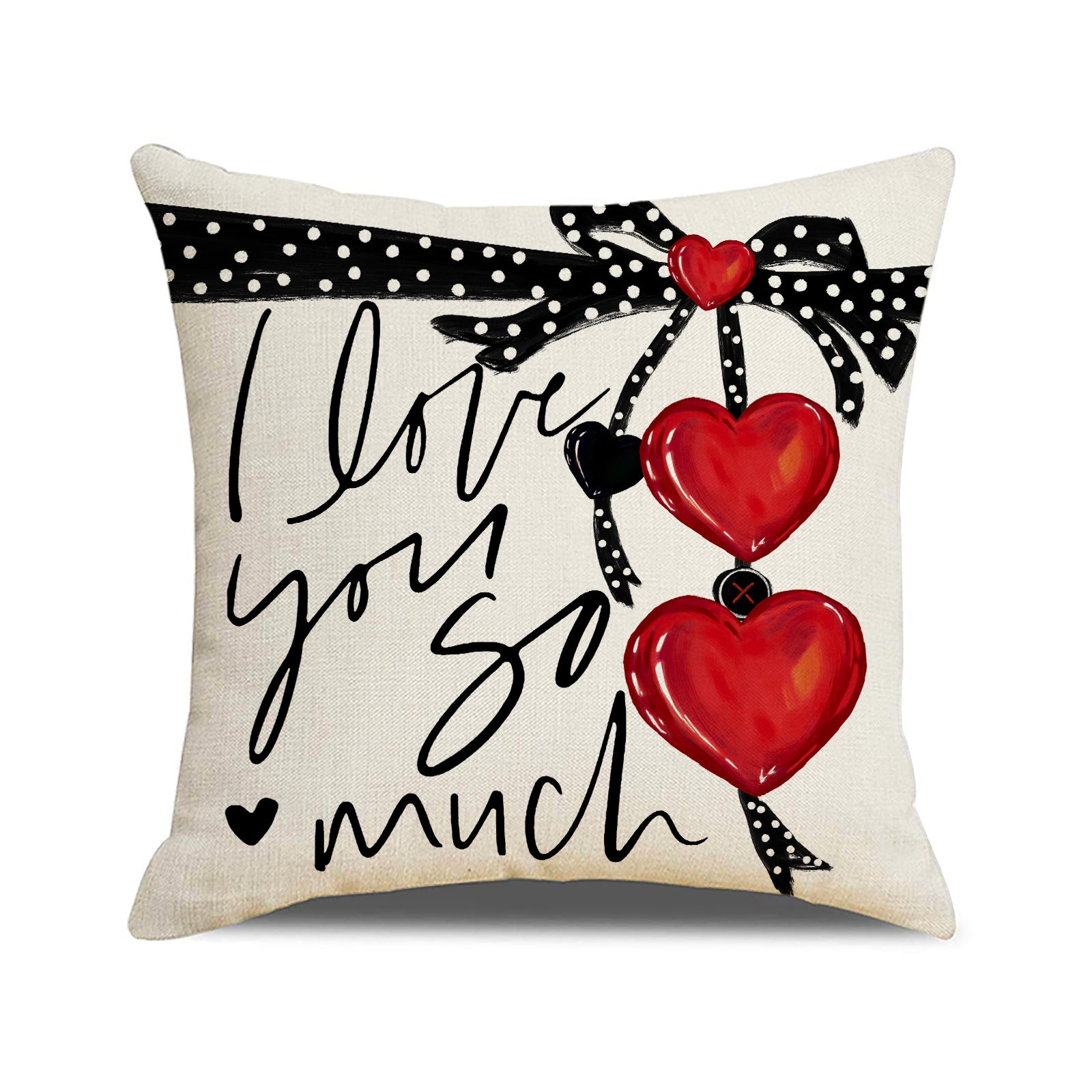 Valentine’s Day Heart Linen Pillow Covers Holiday Decor