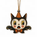 Wooden Halloween Ornament Double Sided Printed Rustic Holiday Decor