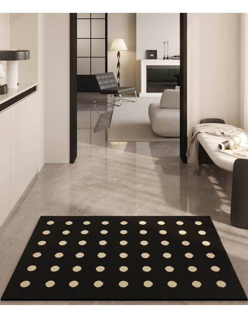 Modern Polka Dot Indoor Entryway Rug Non Slip Washable
