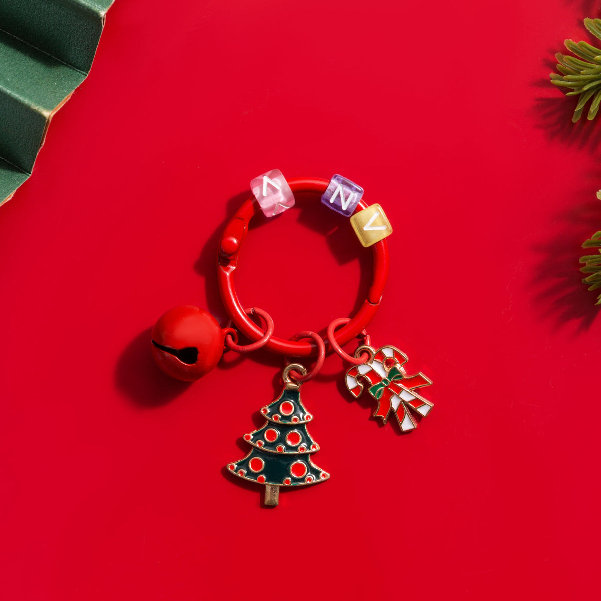 Christmas Santa Snowman Tree Charm Keychain Holiday Accessory