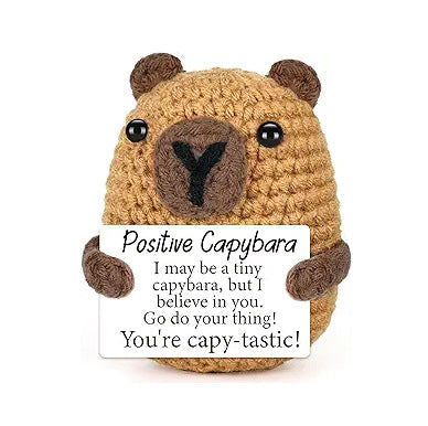 Handmade Crochet Capybara Plush Motivational Gift