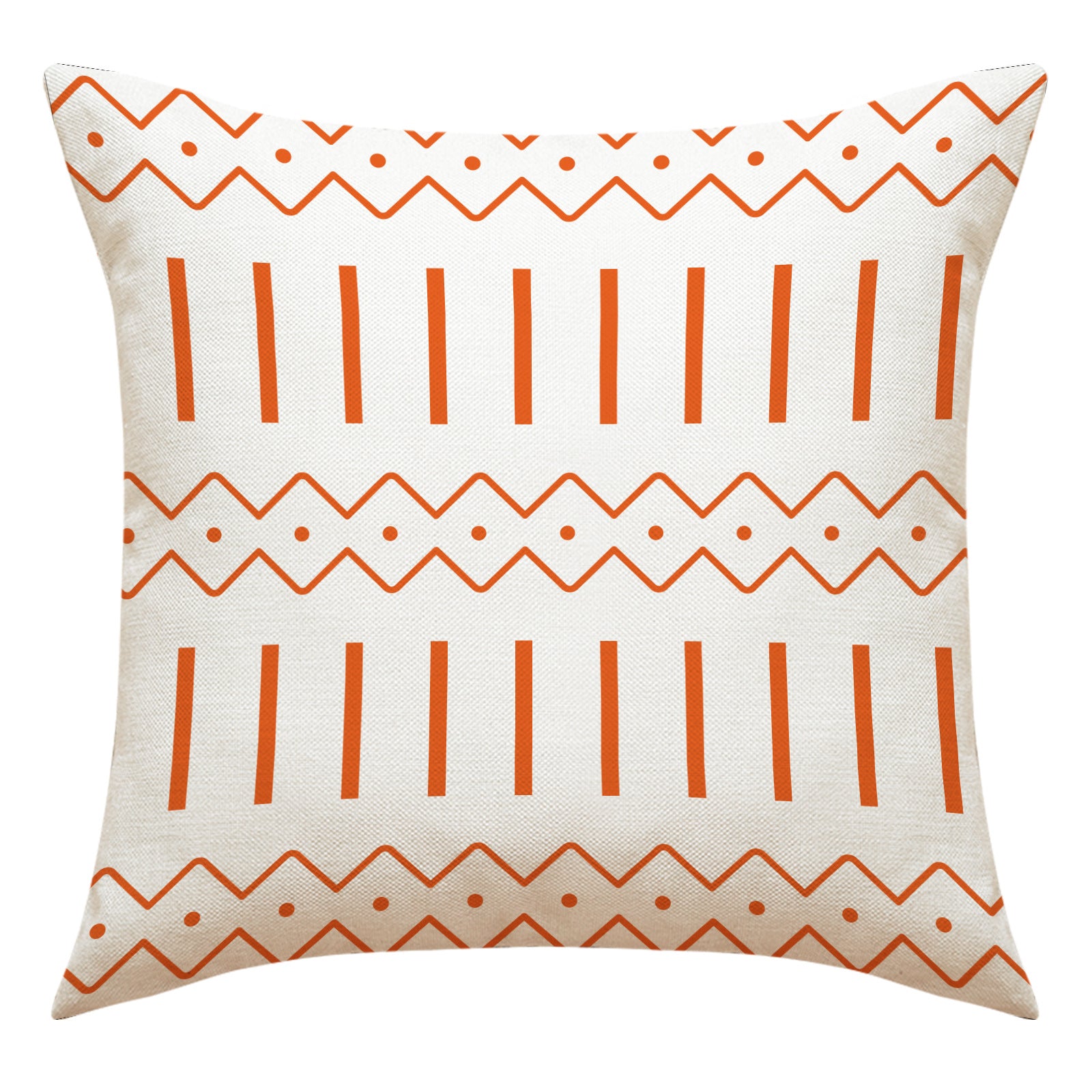 Orange Geometric Linen Throw Pillow Cover Home Decor