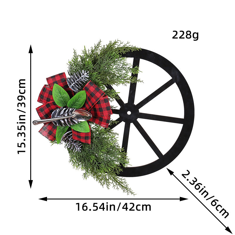 Handmade Christmas Wreath with Bow and Pine Accents