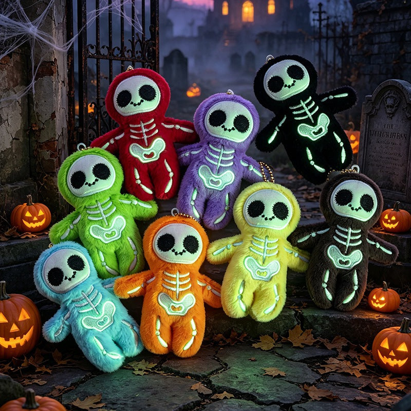 Cute Halloween Skeleton Plush Hanging Ornament Glow in the Dark