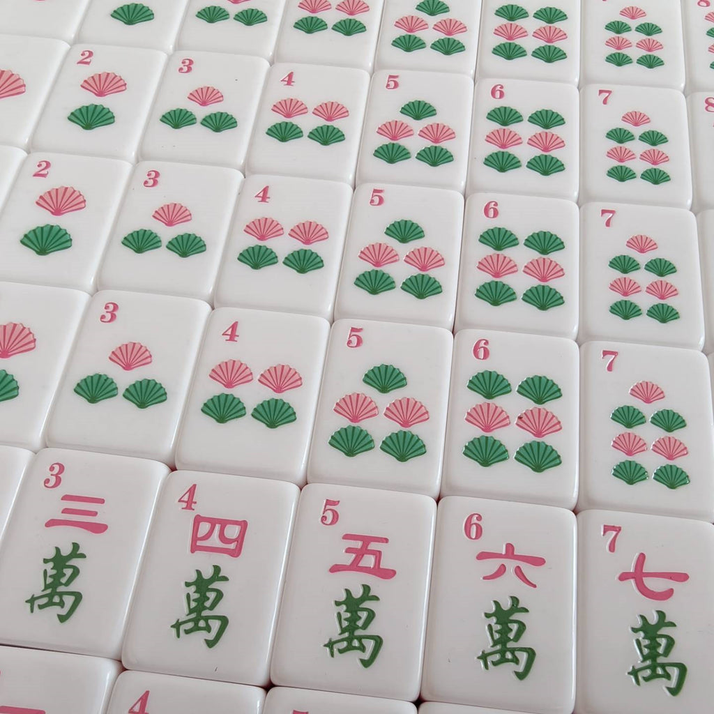Green Acrylic Mahjong Set Classic Game Tiles