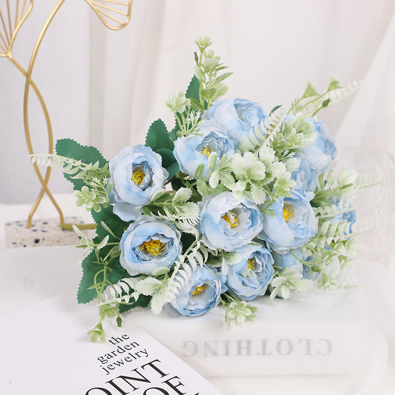 Valentine’s Faux Peony Rose Bouquet Floral Home Decor
