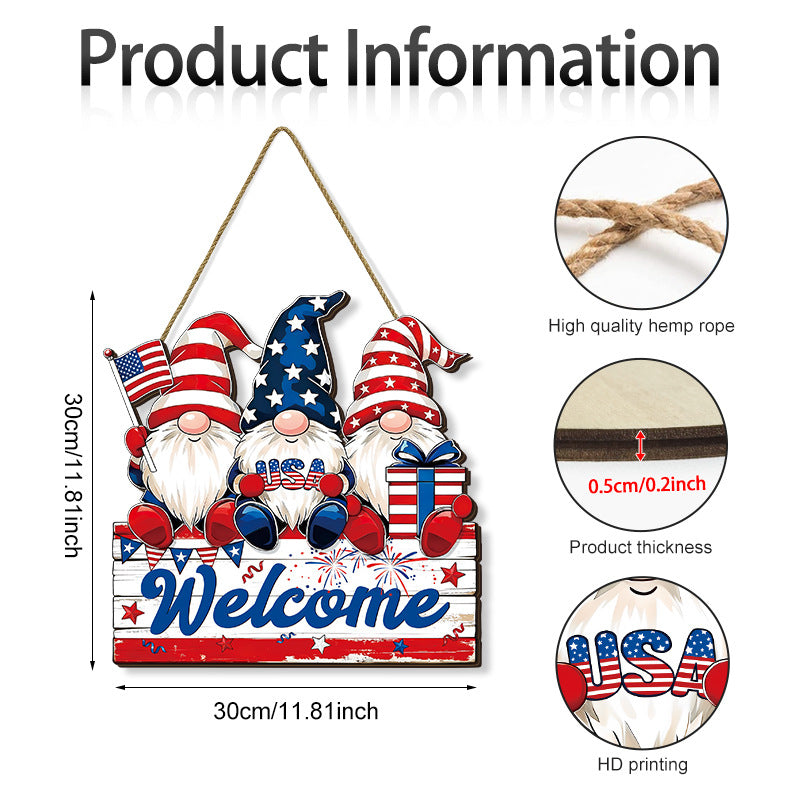 4th of July USA Wooden Hanging Decor Assorted Styles