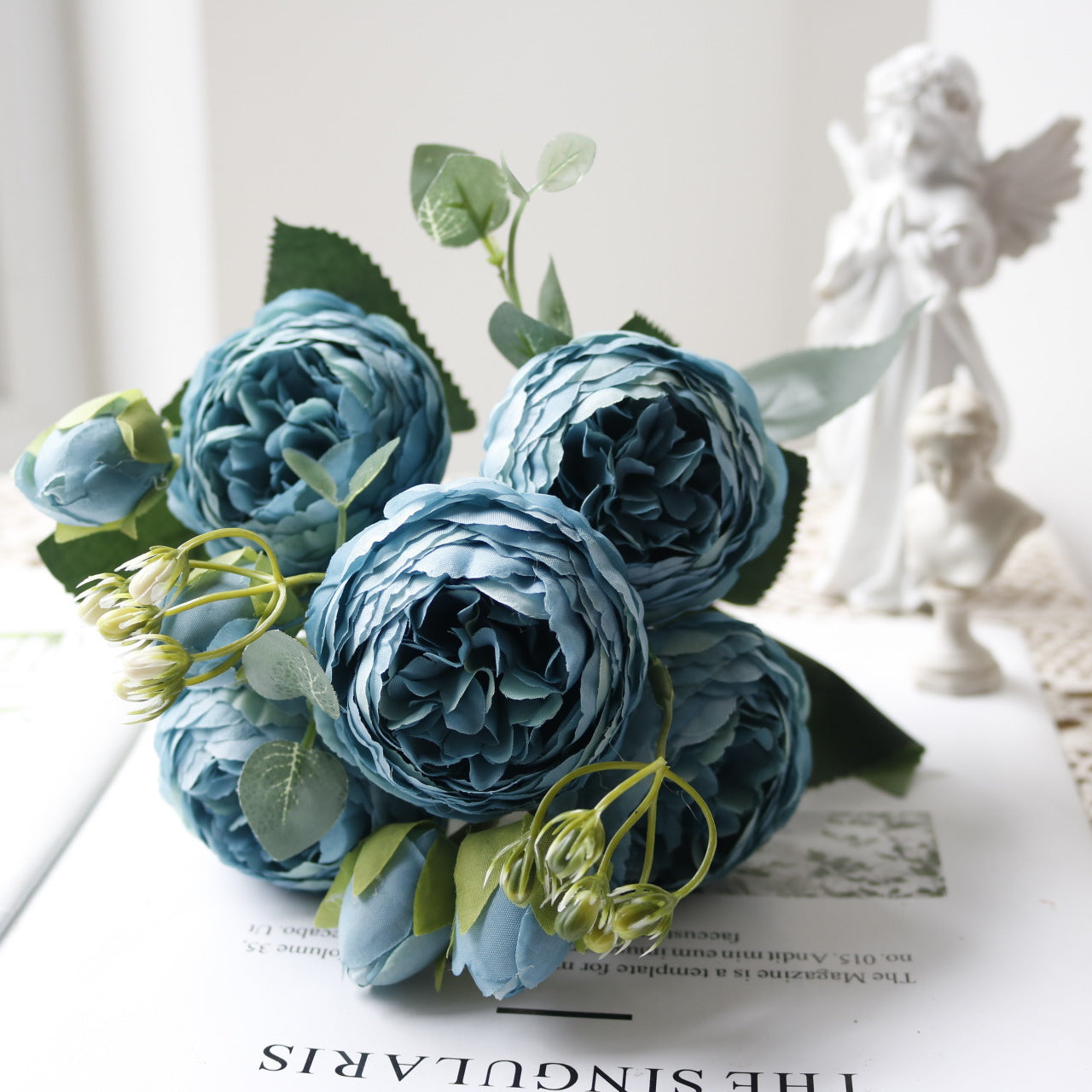 Valentine 5-Head Korean Faux Peony Persian Rose Mini Bouquet