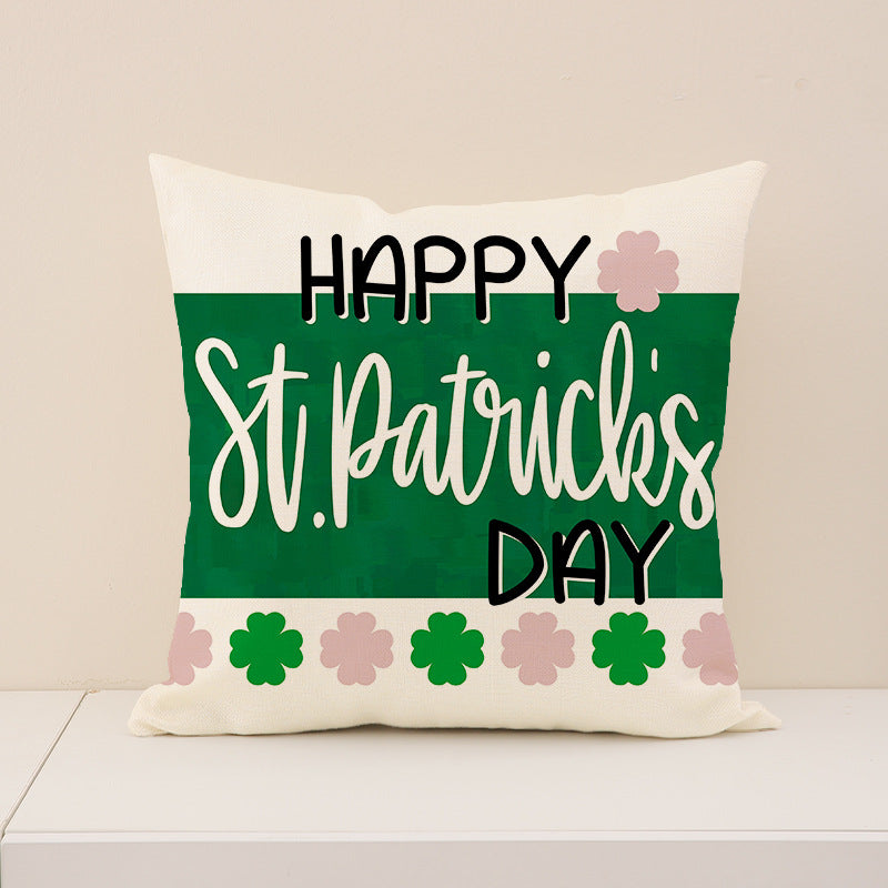 St. Patrick’s Day Green Shamrock Home Decor Pillow Cover