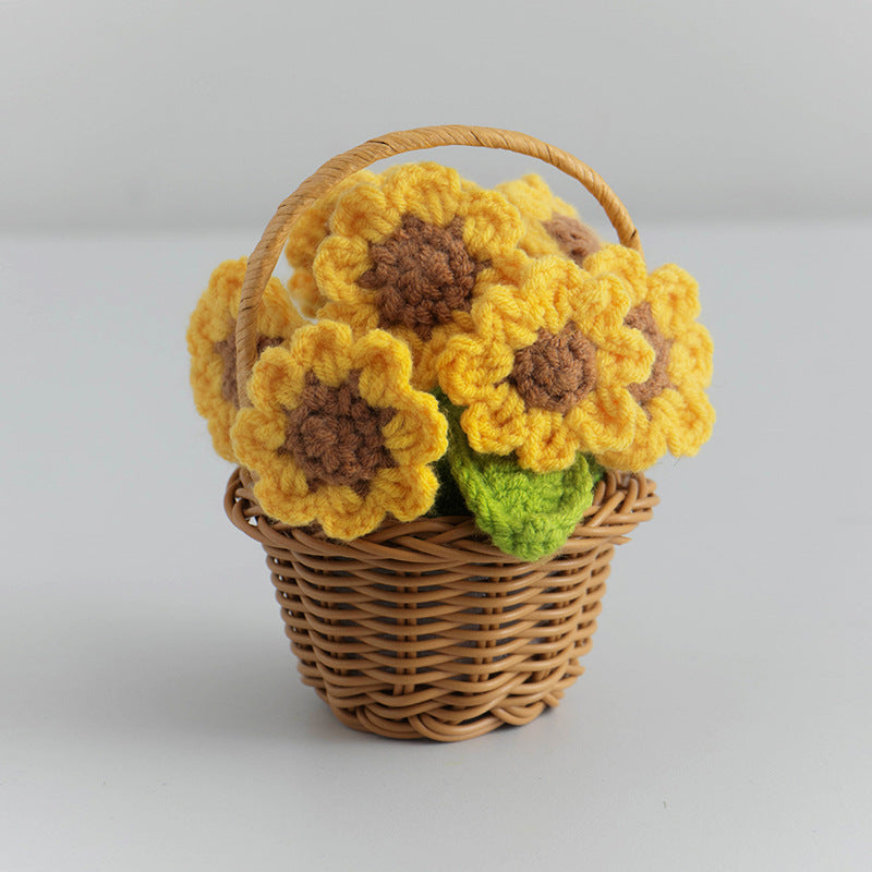 Valentine Holiday Decorations Crochet Flower Handmade Decor