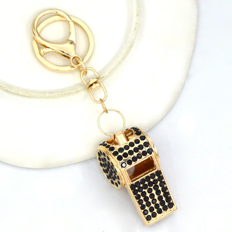Rhinestone Whistle Keychain Key Ring Valentine Gift