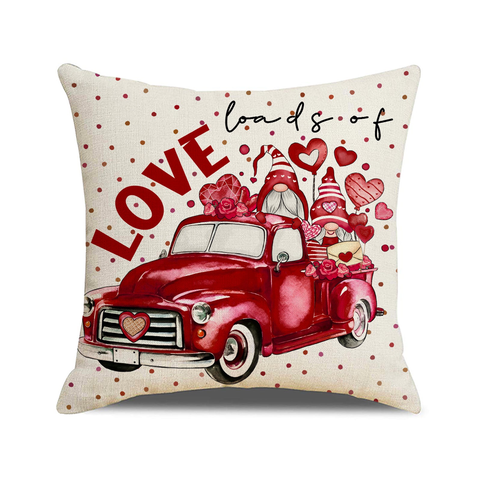 Valentine Red LOVE Pillow Covers Set Rustic Heart Decor
