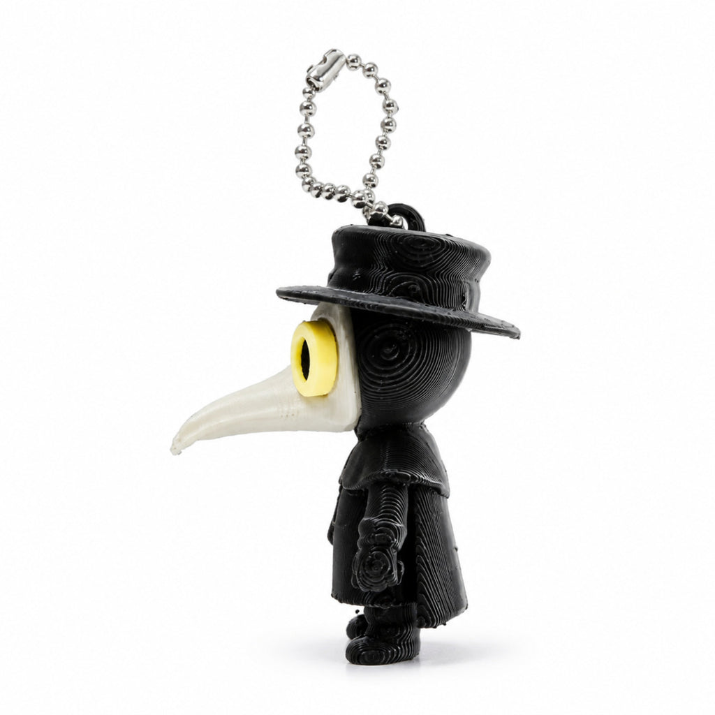 3D Printed Halloween Plague Doctor Keychain Gothic Character Accessory