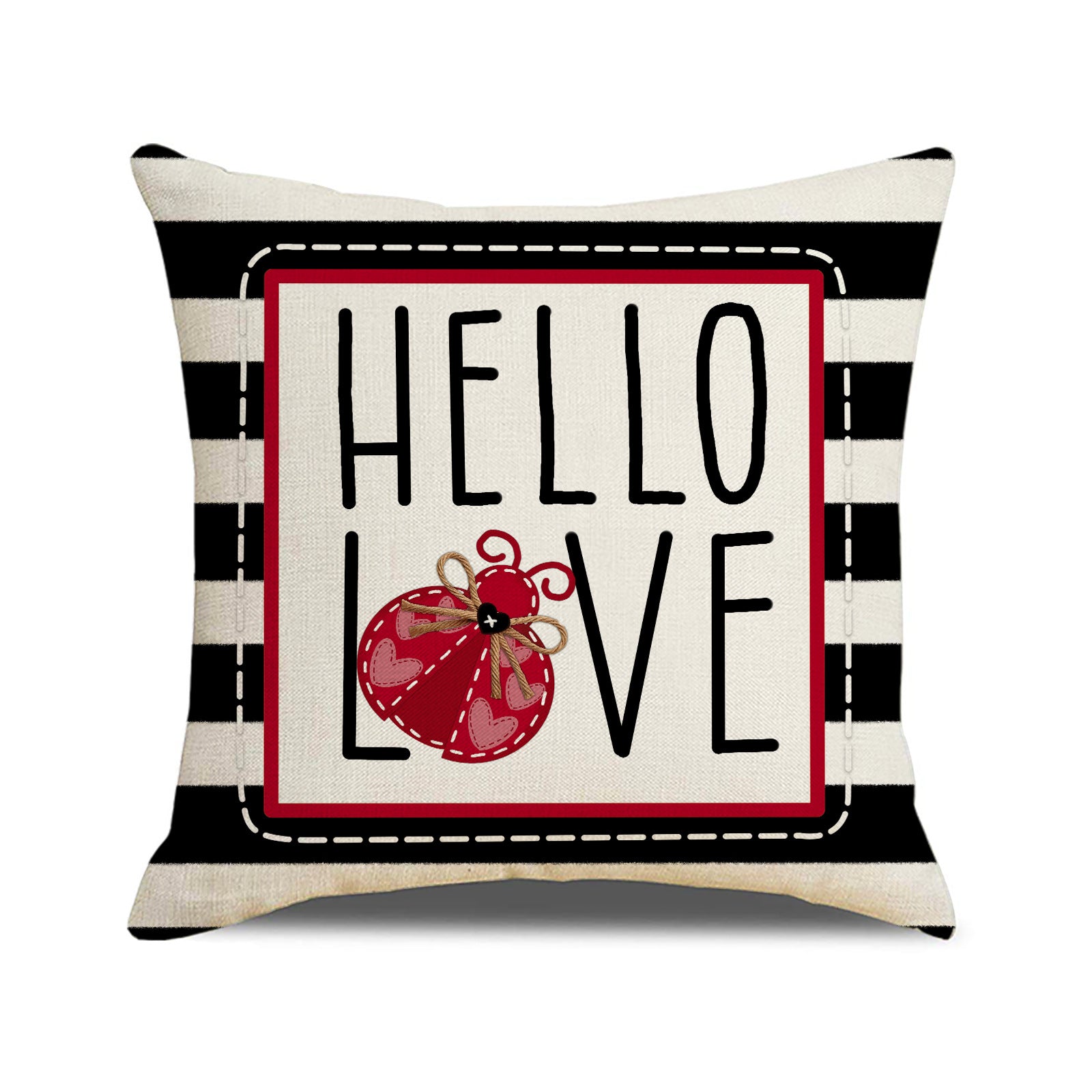 Valentine Heart Pillow Covers Set Farmhouse Plaid Decorative