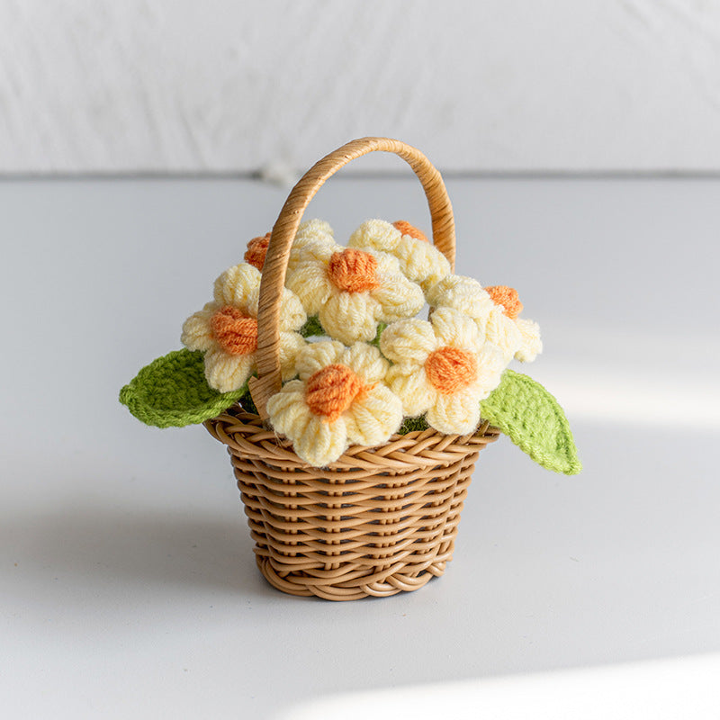 Valentine Holiday Decorations Crochet Flower Handmade Decor