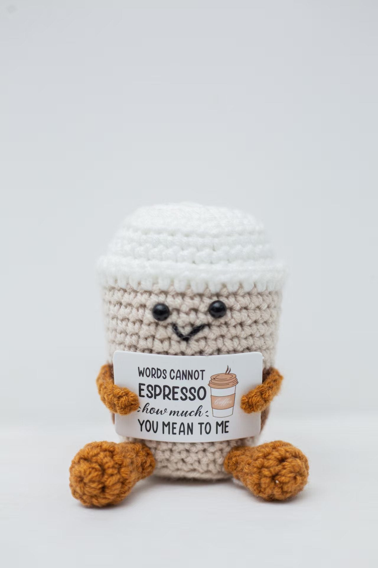 Crochet Plush Toy Cute Knitted Gift with Positive Message