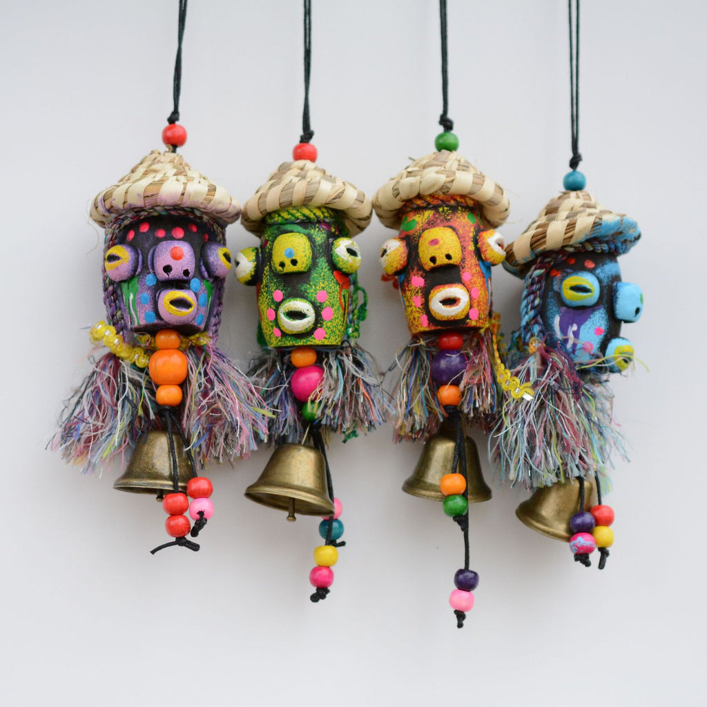 Handmade Wooden Tribal Doll Hanging Ornament Decor