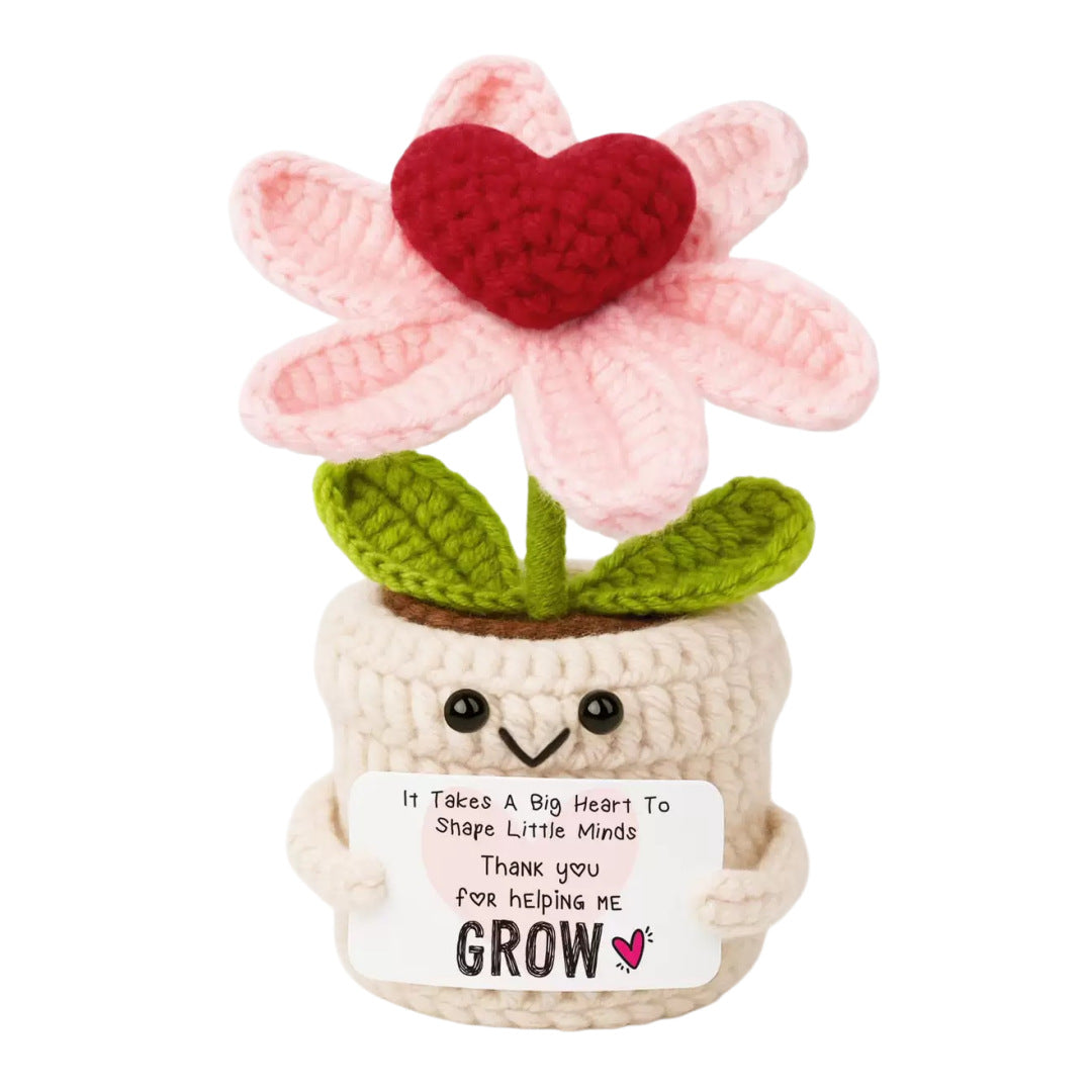 Handmade Crochet Flower Plant Plush Positive Gift