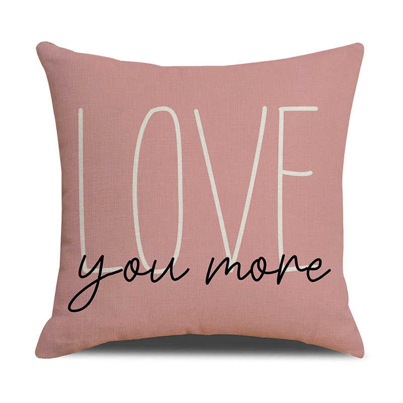 Valentine Heart Pillow Covers Decorative Linen Sofa Cushions
