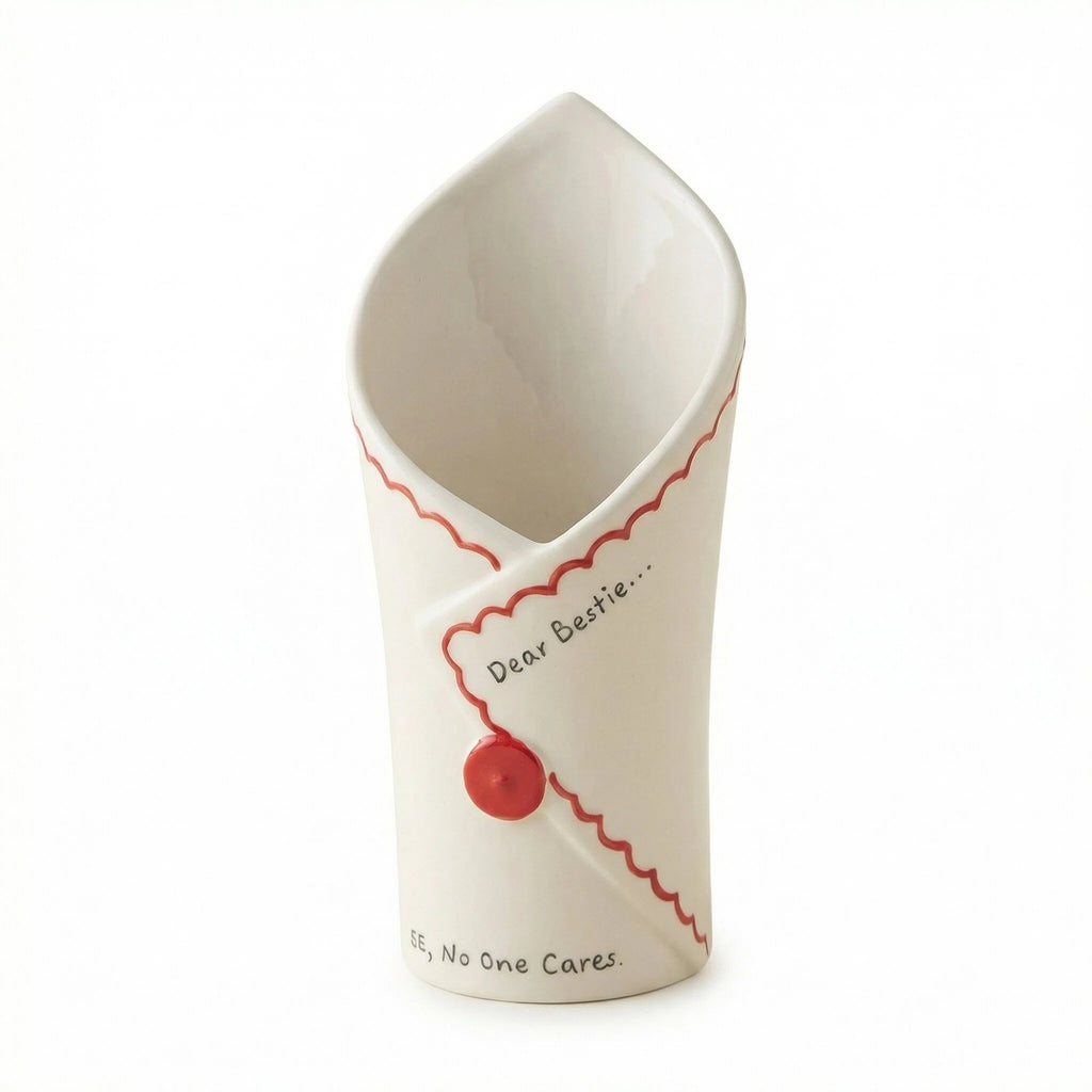 Envelope Ceramic Vase Decorative Flower Arrangement Home Accent