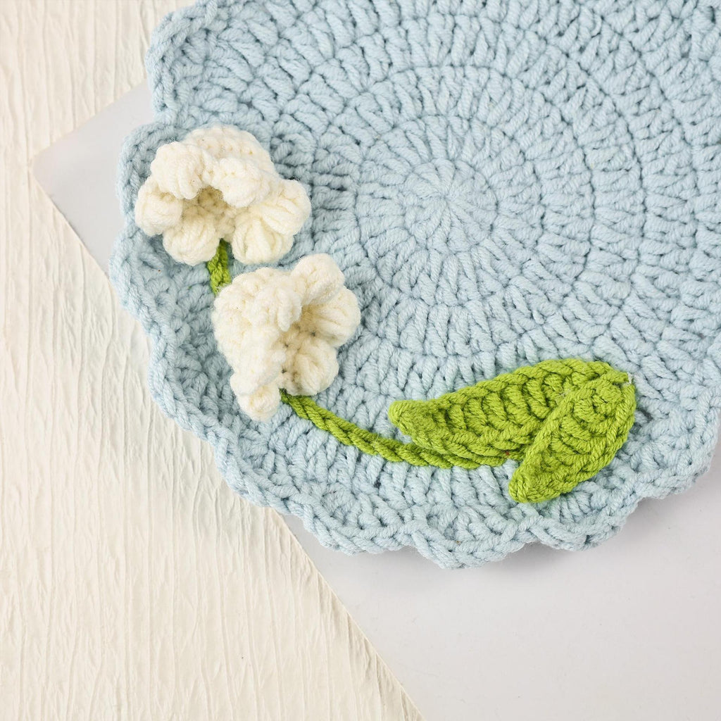Crochet Flower Coaster Handmade Table Mat Floral Home Decor
