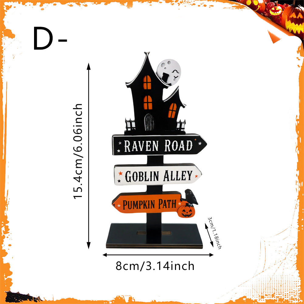 Wooden Halloween Tabletop Sign Seasonal Home Decor