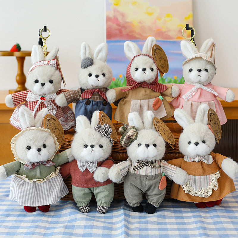 Vintage Bunny Plush Bag Charm Gift Cute Toy