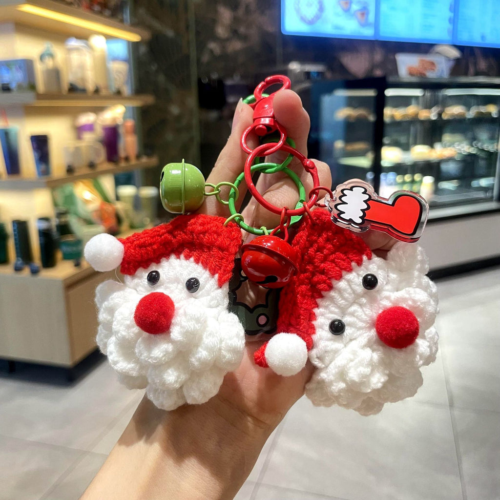 Crochet Santa Claus Keychain Christmas Hanging Charm