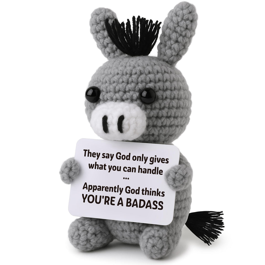 Handmade Crochet Donkey Plush Funny Gift Decor