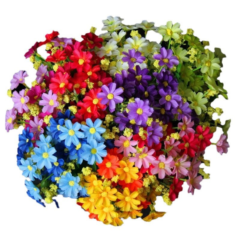 Artificial Daisy Flower Bundle Colorful Faux Floral Decor