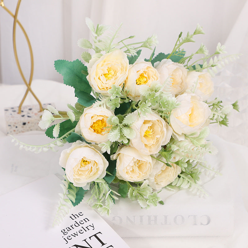 Valentine’s Faux Peony Rose Bouquet Floral Home Decor