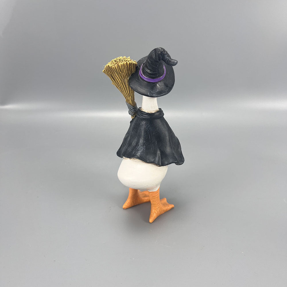 Resin Halloween Duck Figurine Seasonal Tabletop Decor