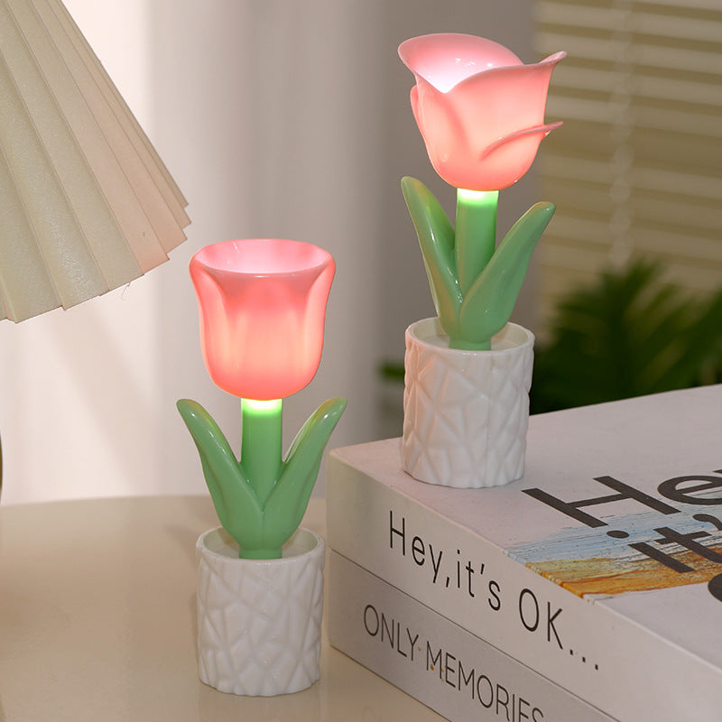 Mini DIY Flower LED Night Light Desk Decor Lamp
