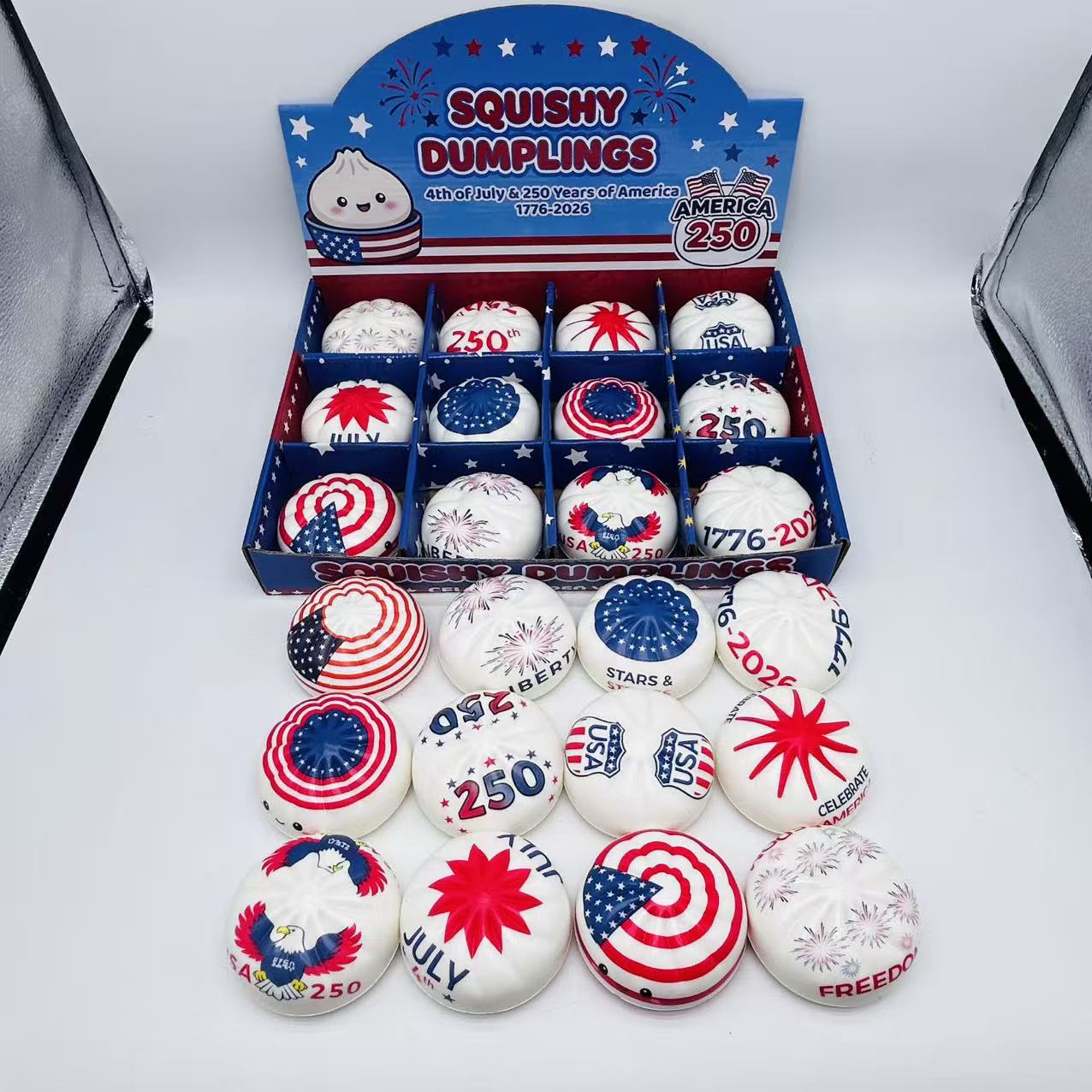 4th of July Dumpling Squishy USA Theme Gift Box
