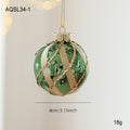 Plastic Christmas Ball Ornaments Glitter Pattern Tree Decor