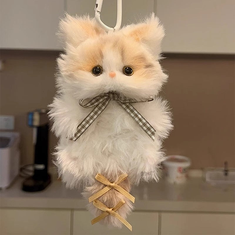Cute Plush Cat Bag Charm Fluffy Keychain Pendant