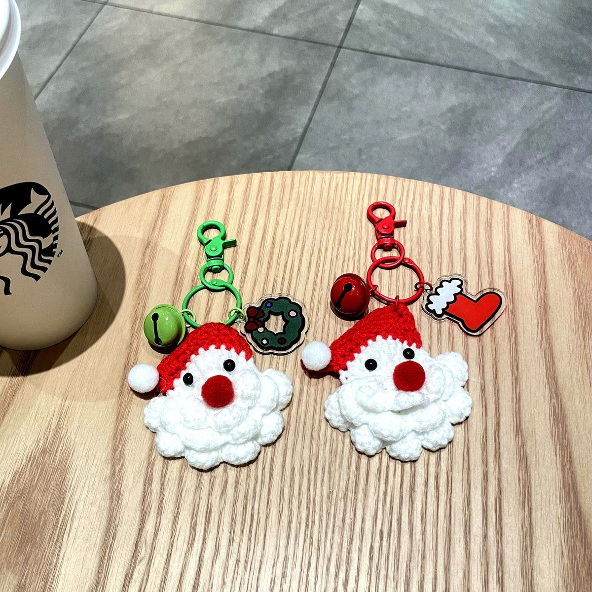 Crochet Santa Claus Keychain Christmas Hanging Charm