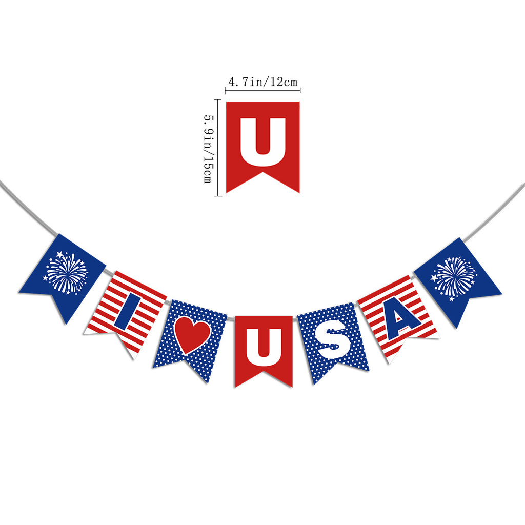 Fourth of July Party Decoration Kit USA Banner Balloons Set