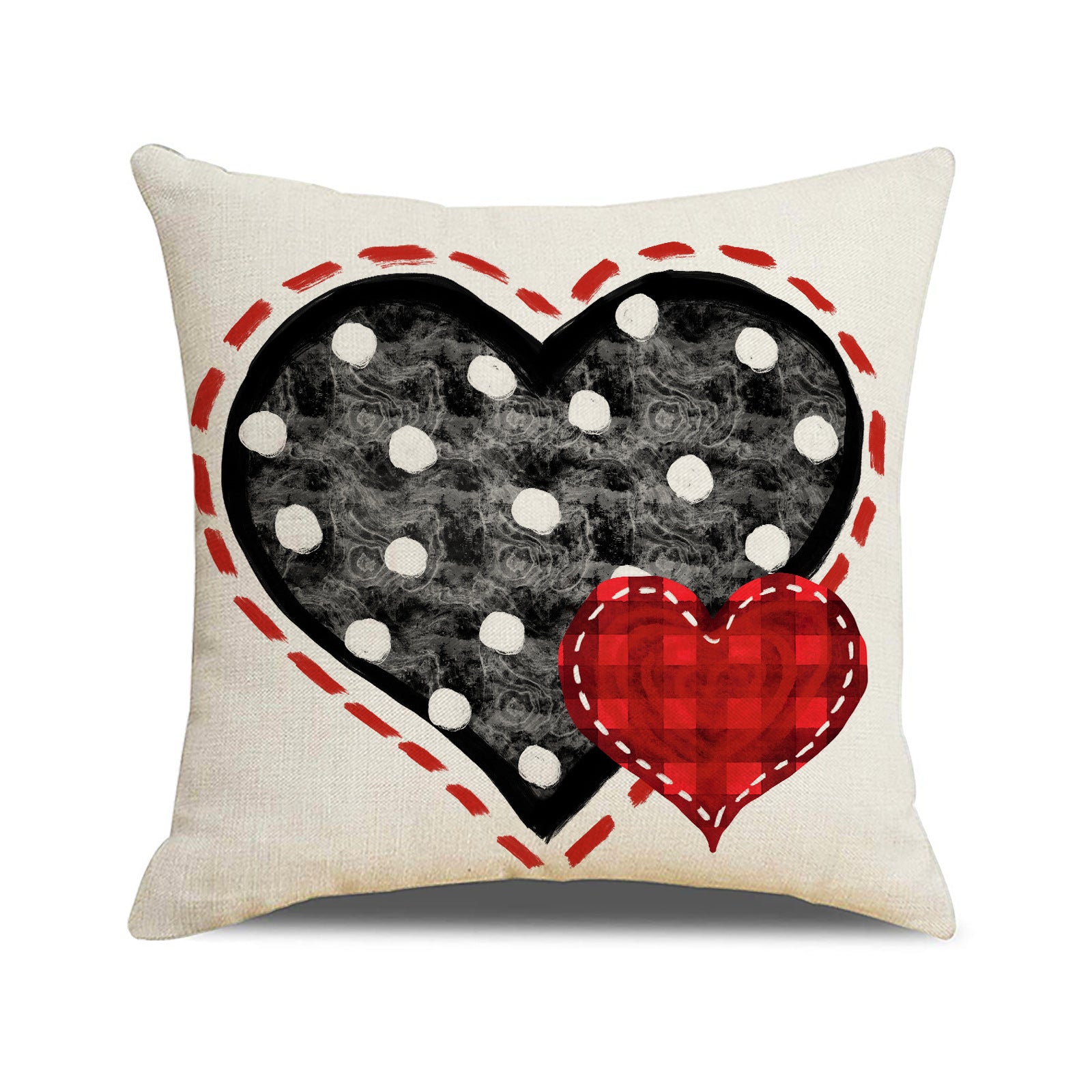Valentine’s Day Heart Linen Pillow Covers Holiday Decor