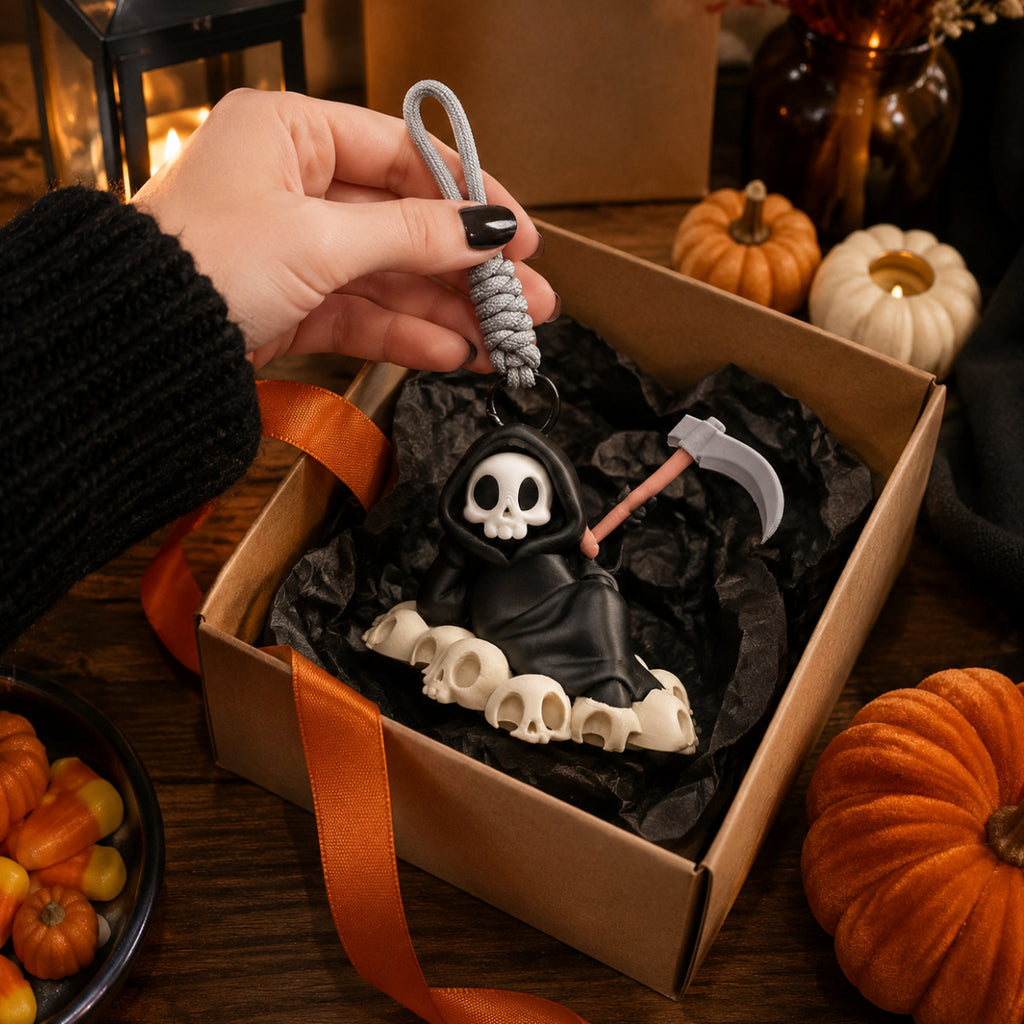 3D Printed Halloween Grim Reaper Decoration Keychain