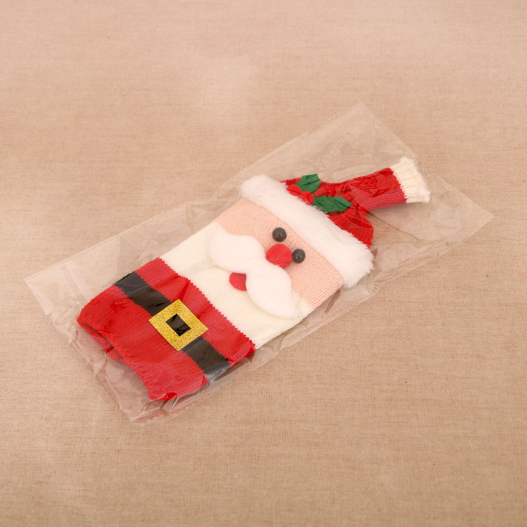 Christmas Knit Wine Bottle Cover Holiday Table Decor