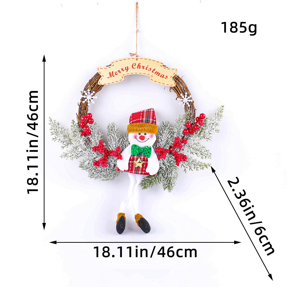 Handmade Christmas Wreath with Bow and Pine Accents