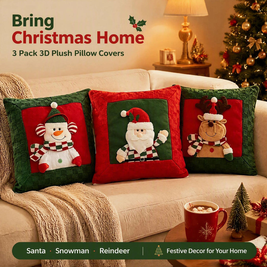 Polyester Christmas Pillow Cover Holiday Home Decor
