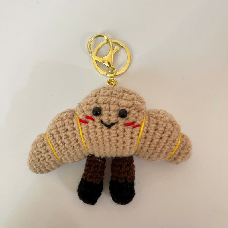 Crochet Bread Plush Keychain Cute Food Charm