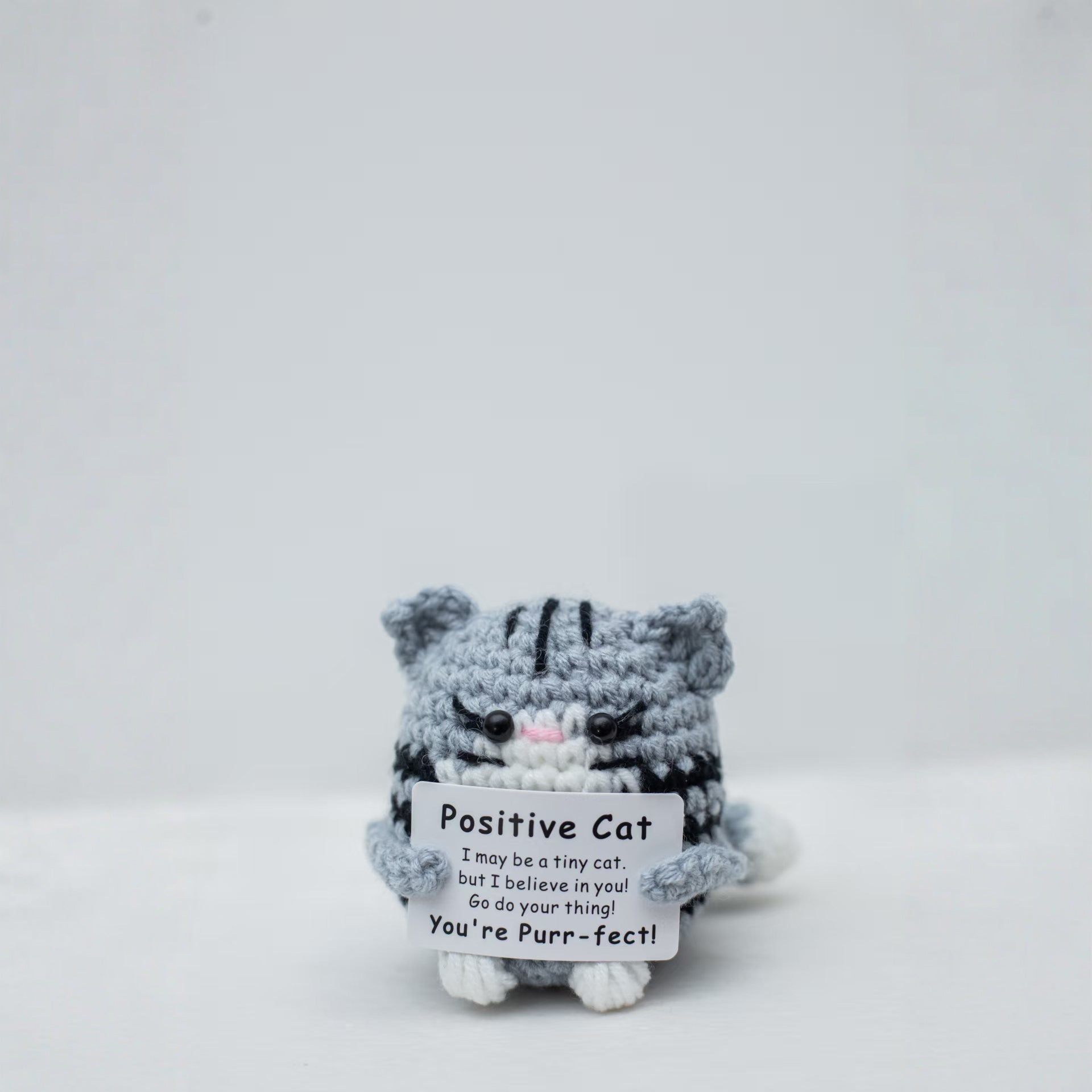 Crochet Plush Toy Cute Knitted Gift with Positive Message