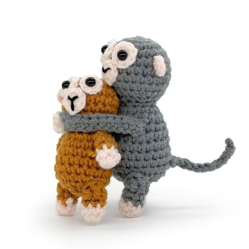 Crochet Monkey Keychain Handmade Plush Bag Charm